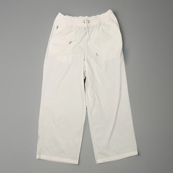 Athleta Midday Crop Pant Women's MT Tall White Pull on Wide Leg Casual high-rise - Picture 1 of 12